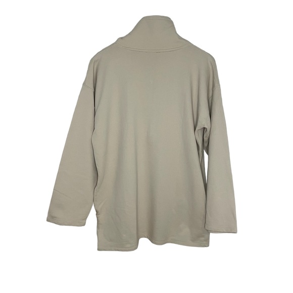 NWT J. Crew University Terry Long Half Zip Tunic Natural Small - Picture 3 of 10